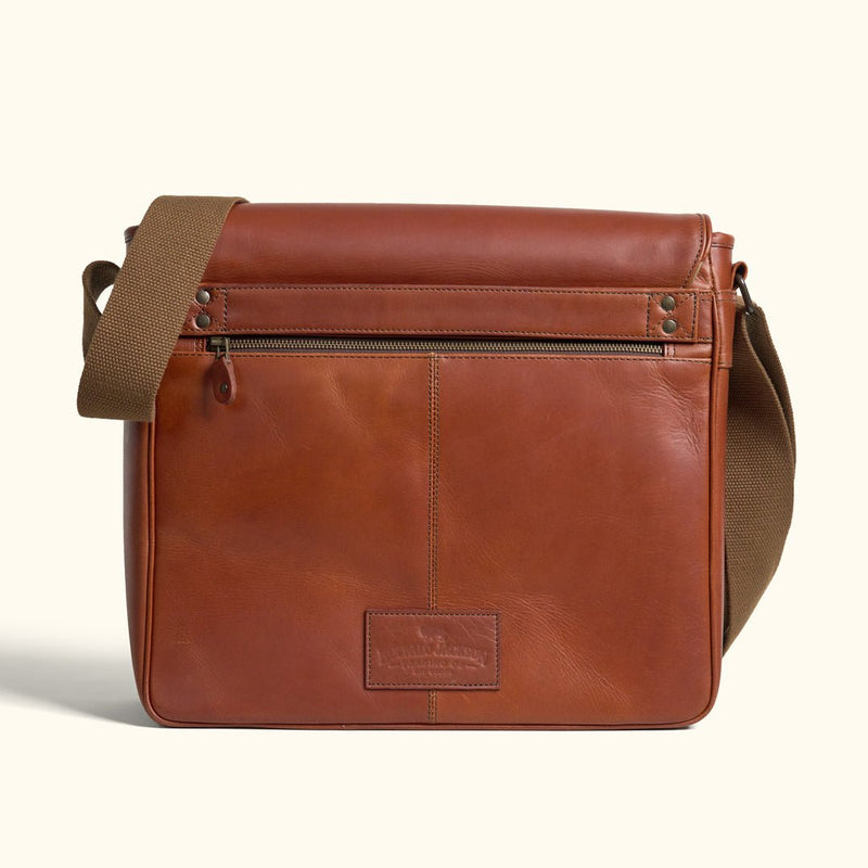 Roosevelt Buffalo Leather Satchel Messenger Bag | Amber Brown