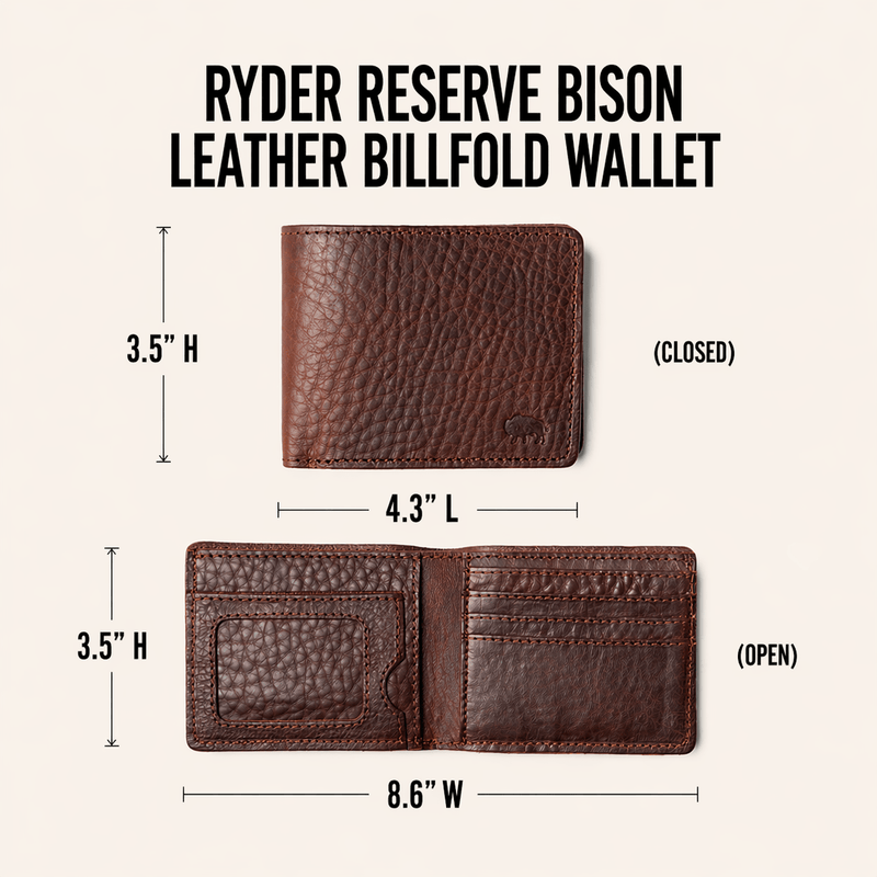 Ryder Reserve Bison Leather Billfold Wallet | Brown