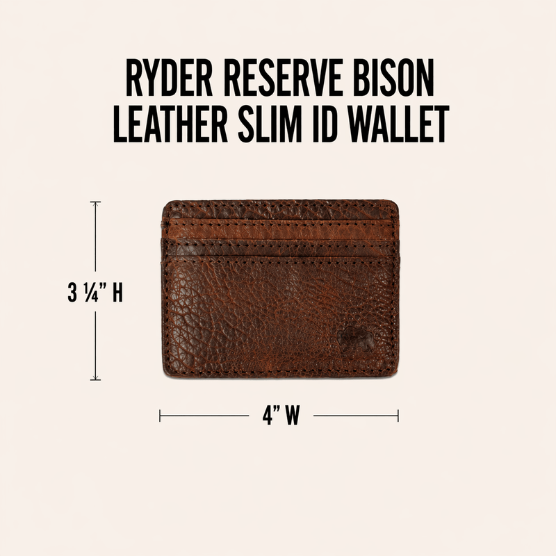 Ryder Reserve Bison Leather Slim ID Wallet | Brown