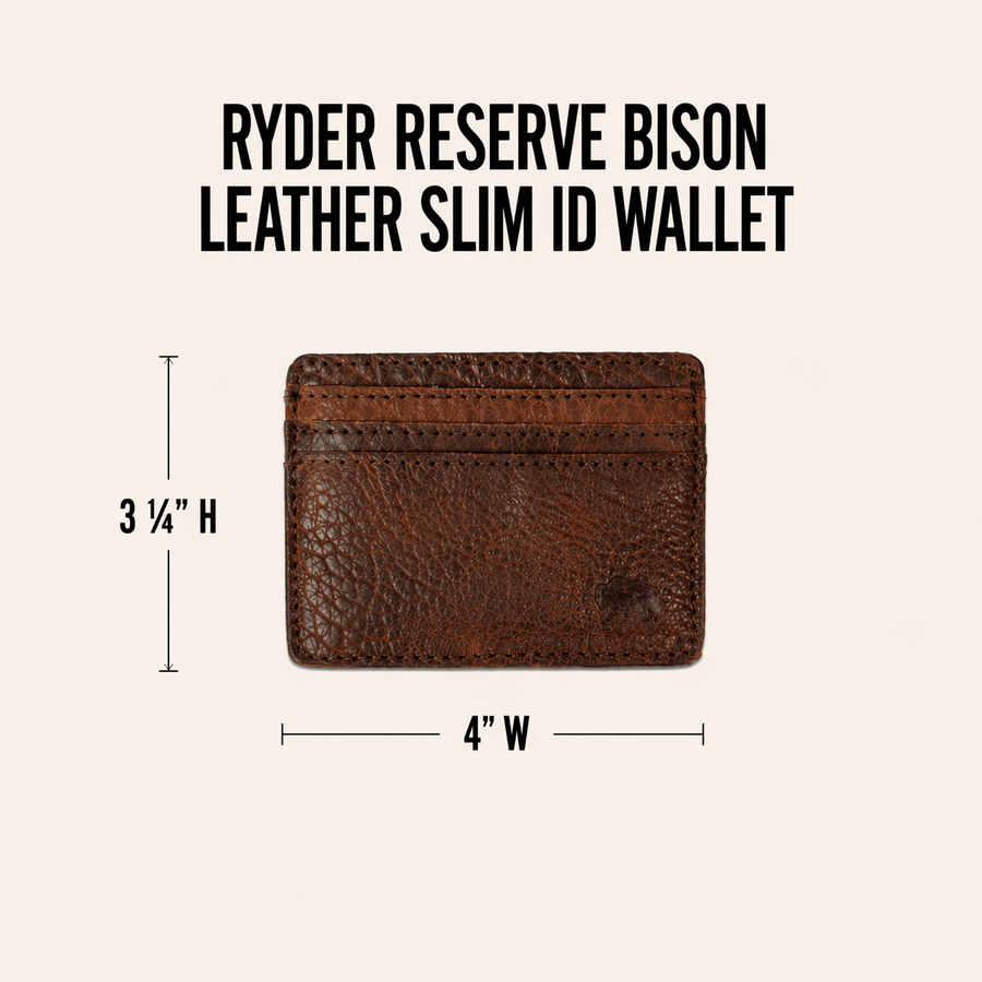 Ryder Reserve Bison Leather Slim ID Wallet | Brown