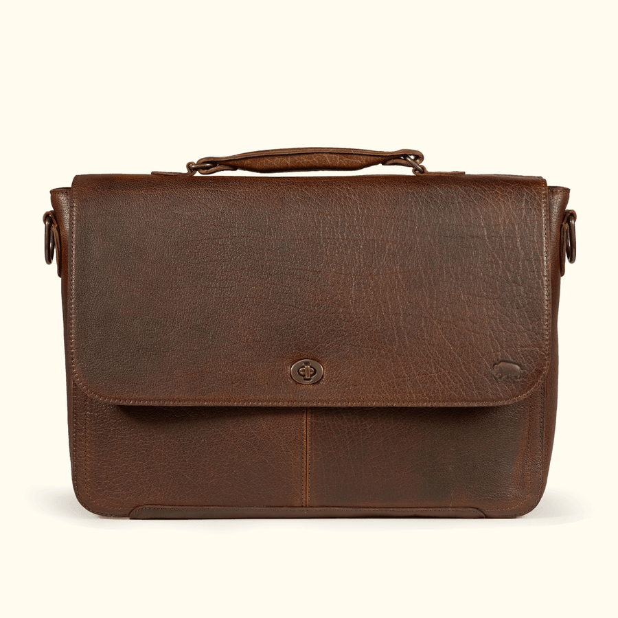 Limited Edition Roosevelt Leather Laptop Messenger Bag | Buffalo Grain