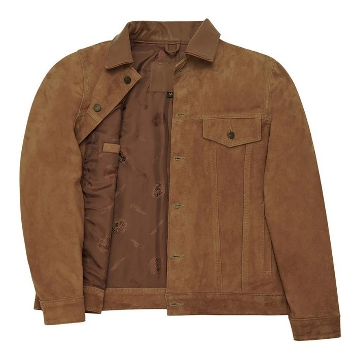 Suede Tobacco Trucker Jacket