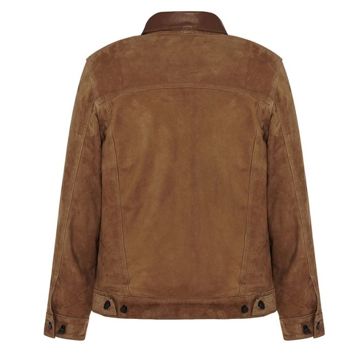 Suede Tobacco Trucker Jacket
