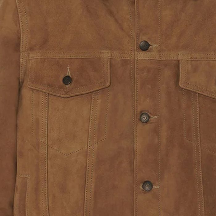 Suede Tobacco Trucker Jacket
