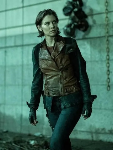 Maggie Rhee The Walking Dead Dead City Brown Leather Vest (Inspired Style)