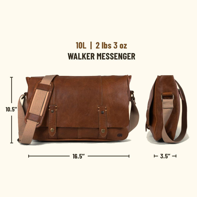 Walker Leather Messenger Bag | Rustic Tan
