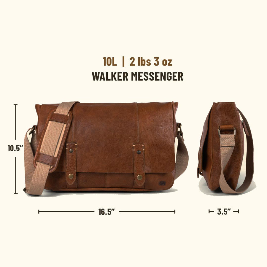 Walker Leather Messenger Bag | Rustic Tan