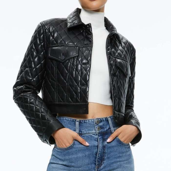 Women's Diamond Quilted Design Original Cropped Jacket