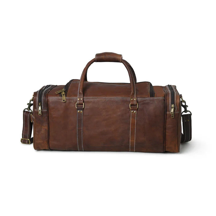 Premium Leather Travel Duffle Bag