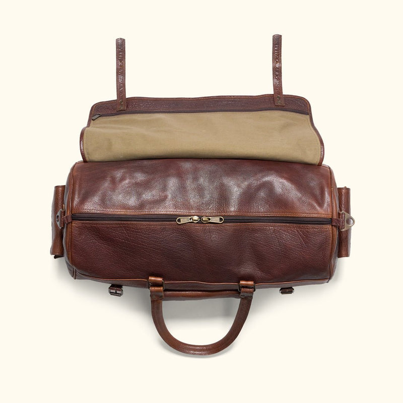 Limited Edition Roosevelt Buffalo Leather Travel Duffle Bag | Buffalo Grain