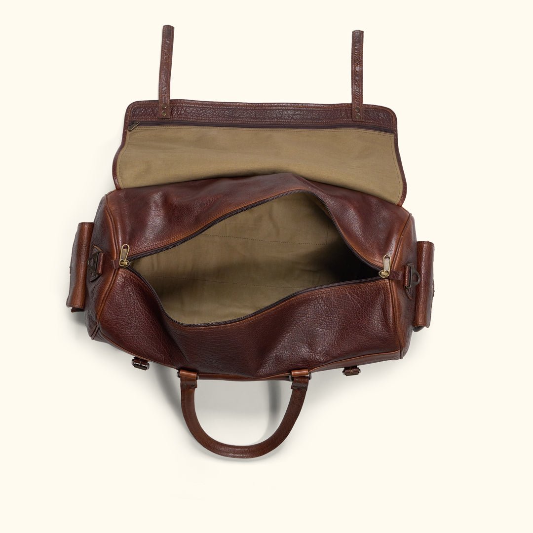 Limited Edition Roosevelt Buffalo Leather Travel Duffle Bag | Buffalo Grain