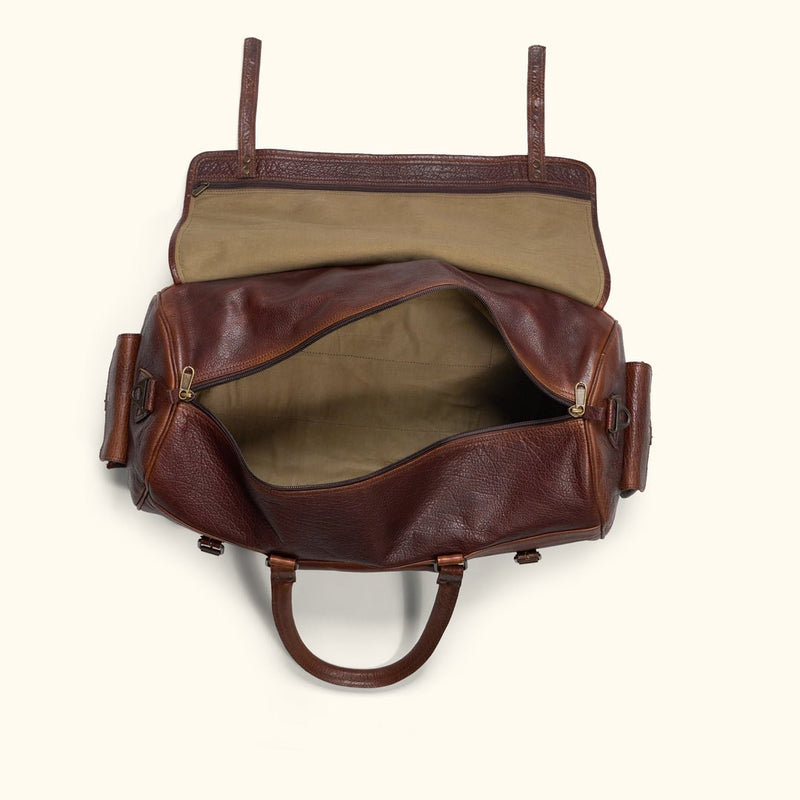 Limited Edition Roosevelt Buffalo Leather Travel Duffle Bag | Buffalo Grain