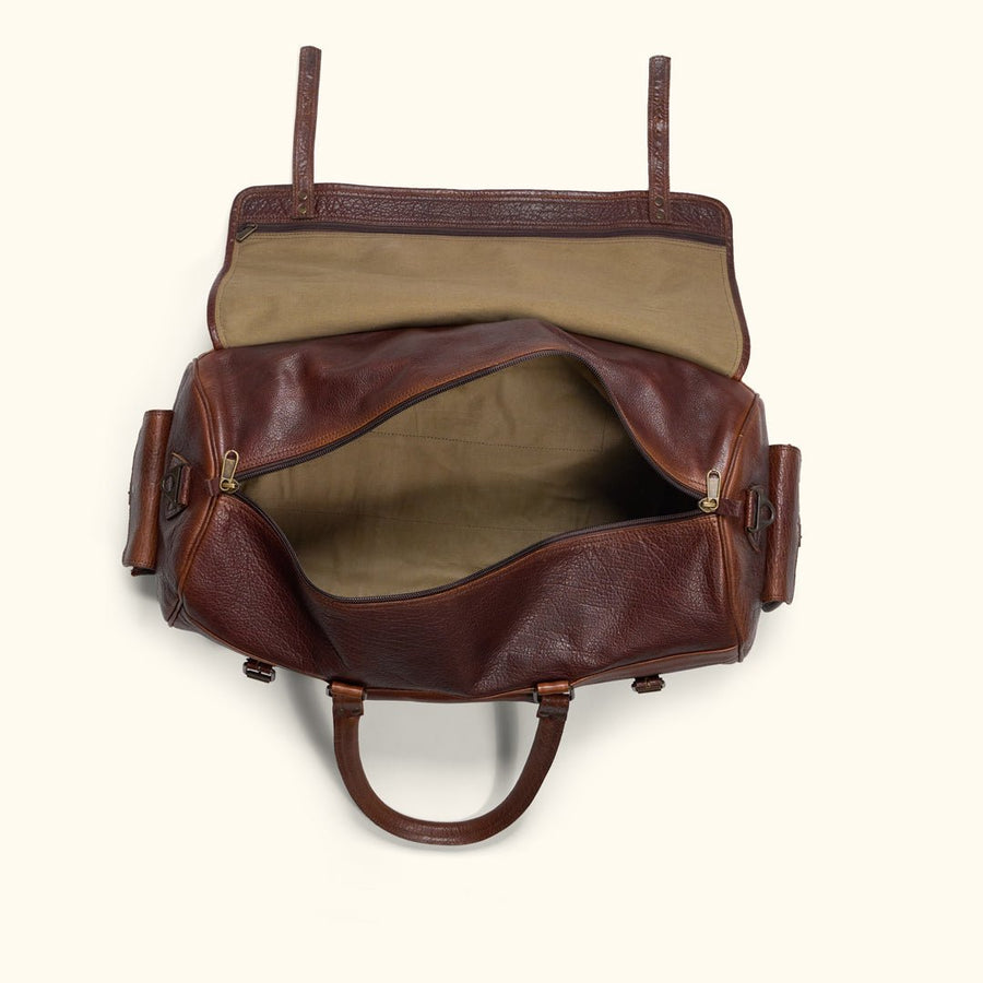 Limited Edition Roosevelt Buffalo Leather Travel Duffle Bag | Buffalo Grain