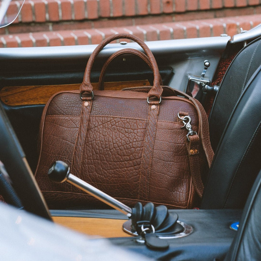 Ryder Reserve Bison Leather Laptop Briefcase | Brown