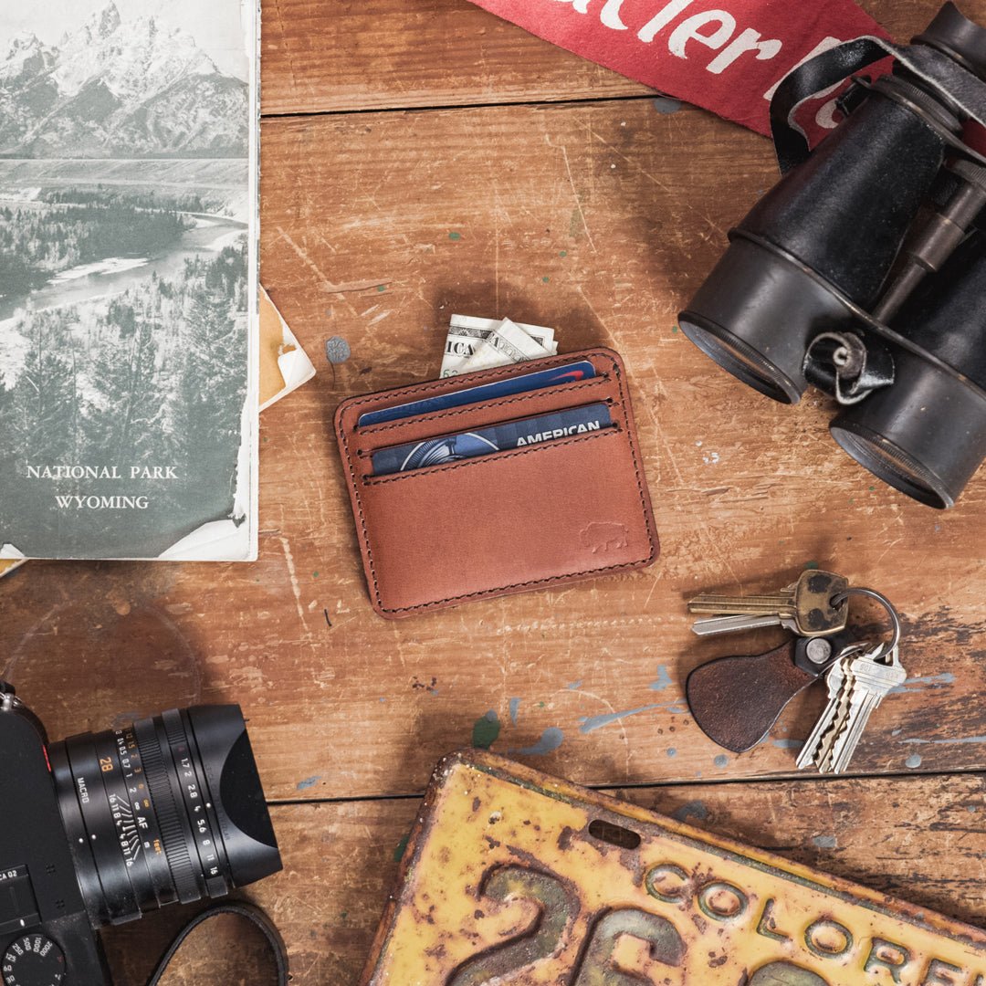 Roosevelt Leather Slim ID Wallet | Amber Brown