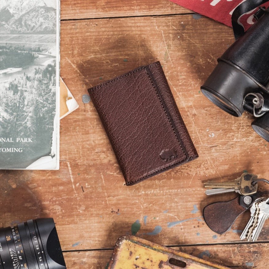 Limited Edition Roosevelt Leather Trifold Wallet | Buffalo Grain