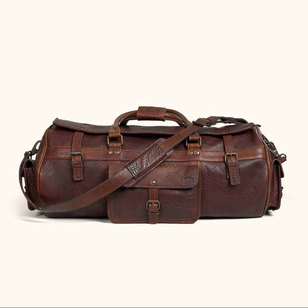 Limited Edition Roosevelt Buffalo Leather Travel Duffle Bag | Buffalo Grain