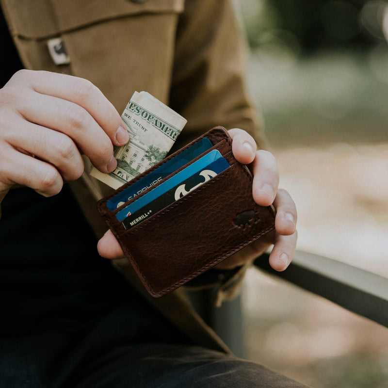 Ryder Reserve Bison Leather Slim ID Wallet | Brown