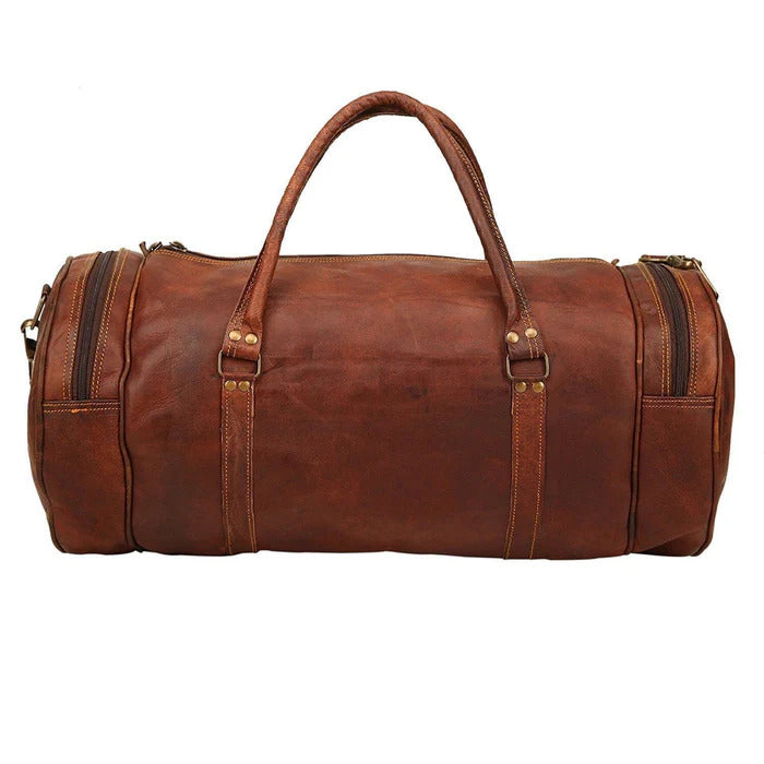 Handcrafted Classic Leather Travel Duffel Bag