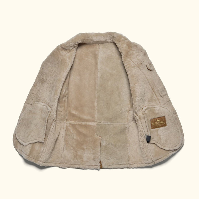 Big Sky Shearling Leather Blazer | Gray Sand