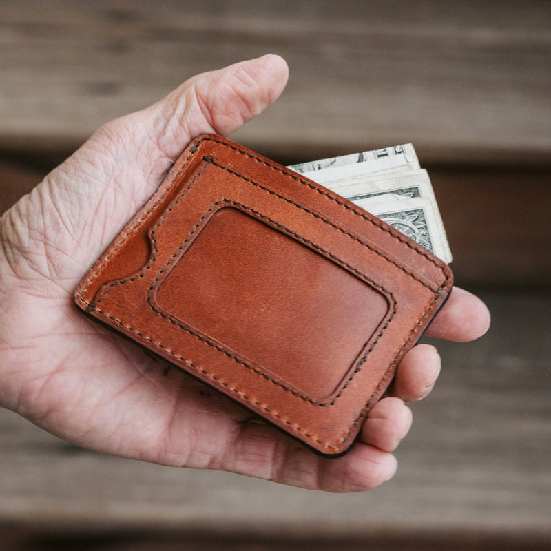 Roosevelt Leather Slim ID Wallet | Amber Brown