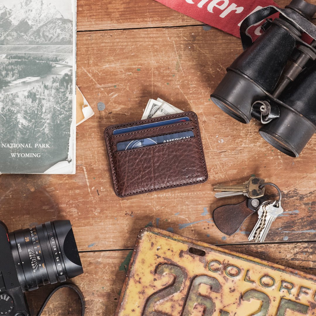 Limited Edition Roosevelt Slim ID Leather Wallet | Buffalo Grain