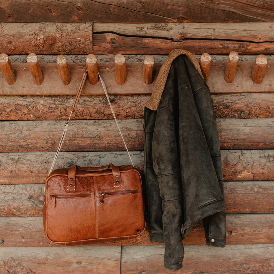 Walker Leather Pilot Bag | Rustic Tan